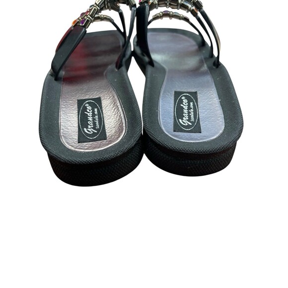 Grandco womens Sandals Black Beach Pool Slide Beaded Jeweled beach ,pool Box DZ - Picture 6 of 9